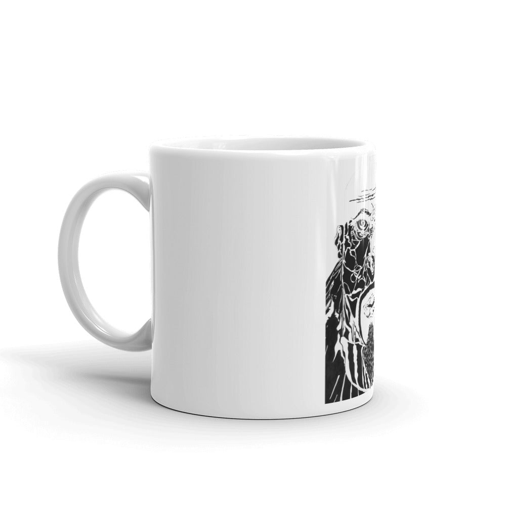 White glossy mug