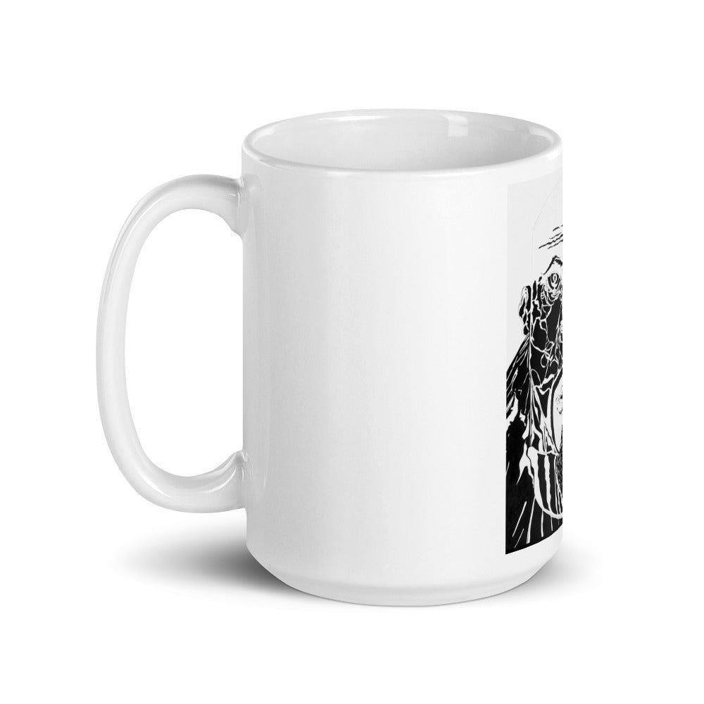 White glossy mug